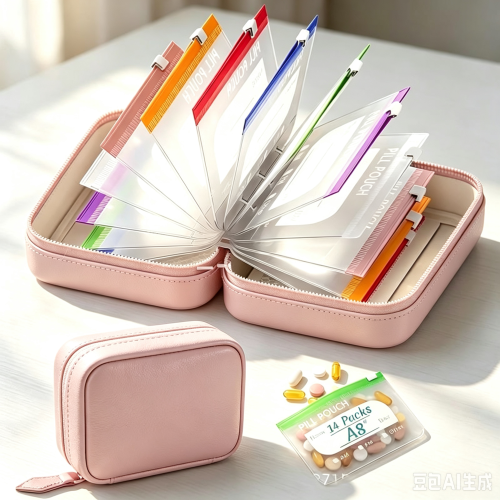 粉色拉链收纳包（精品）