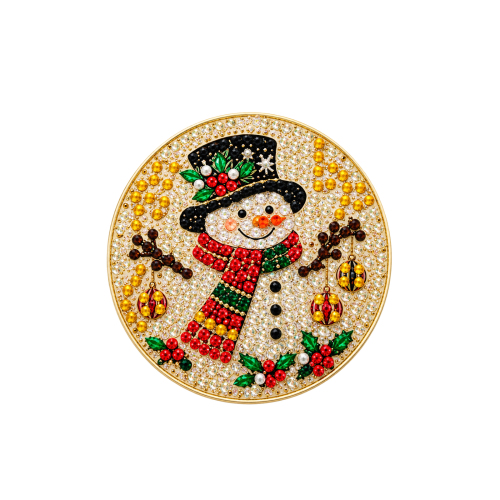 DIY雪人珍珠钻石挂件