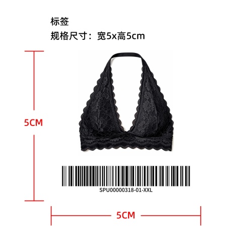 挂脖蕾丝文胸透明袋子temu上架版标签