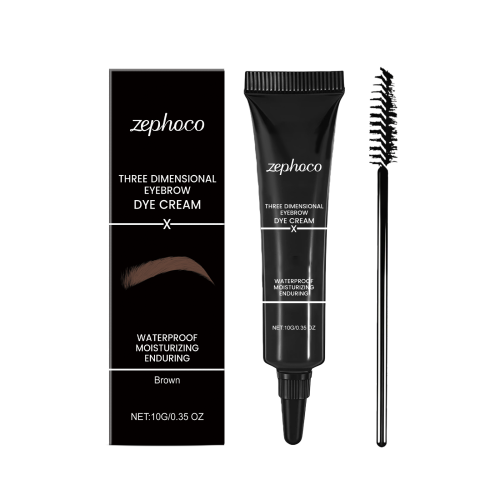 zephoco 棕色立体眉膏 日常修饰自然立体眉形顺滑显色个性眉妆