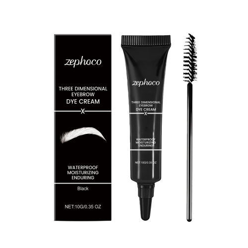zephoco 黑色立体眉膏 轻松勾勒眉形自然持妆顺滑易涂抹不脱色