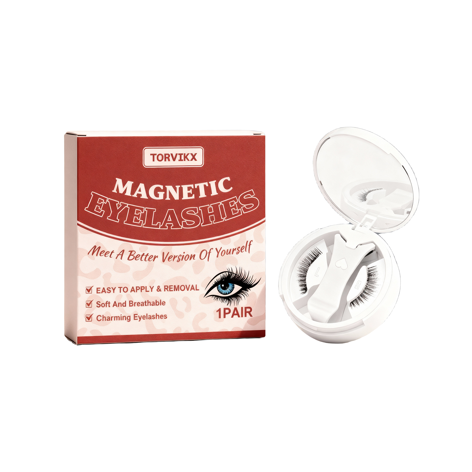 TORVIKX Magnetic Extension Eyelashes Set Naturally Curled, Fluffy, Lightweight, Easy To Use And Not Likely To Fall Off, Perfectly Adhering To The Eyes_voghion.com