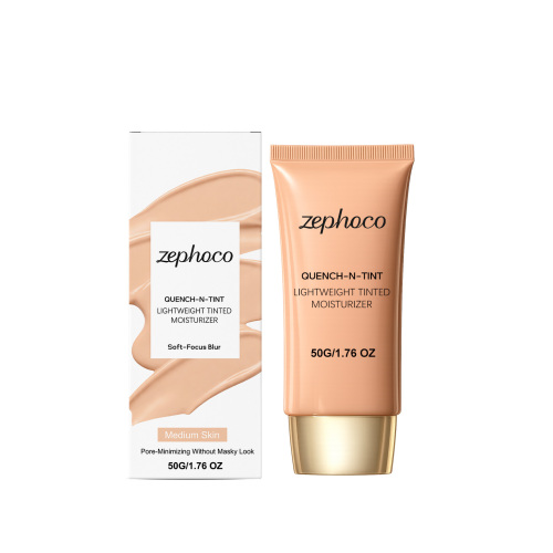 zephoco 中肤色轻盈遮瑕粉底霜 轻薄服帖保湿透亮哑光遮瑕粉底霜