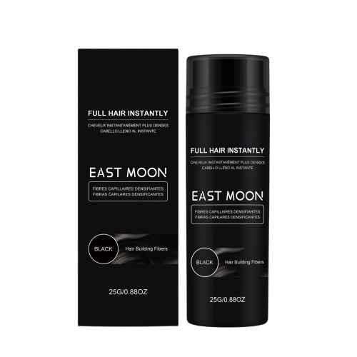 East Moon 头发纤维粉（黑色）温和自然修饰发缝鬓角填充干爽蓬松