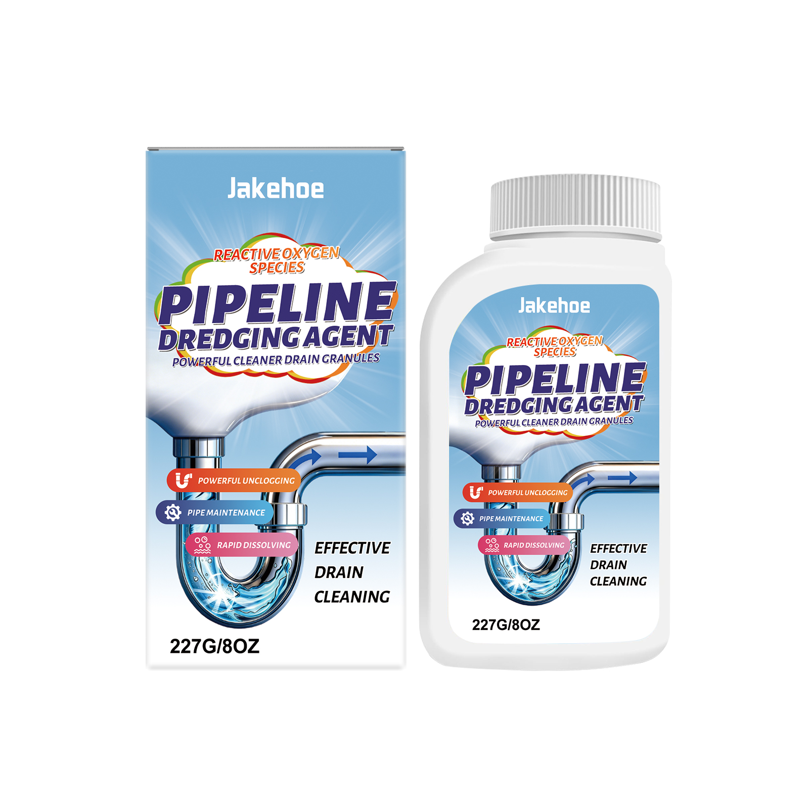 Jakehoe 排水管堵塞清除剂 厨房水槽厕所管道快速疏通异味清洁粉