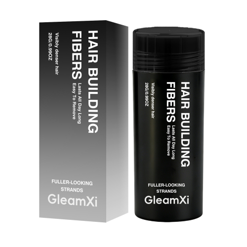 GleamXi 黑色头发蓬松纤维粉 温和易清洗日常隐形遮盖稀疏发缝
