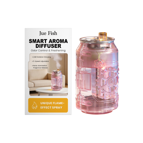 Jue Fish 易拉罐智能香薰机（透明粉）净化空气卧室清新持久香氛
