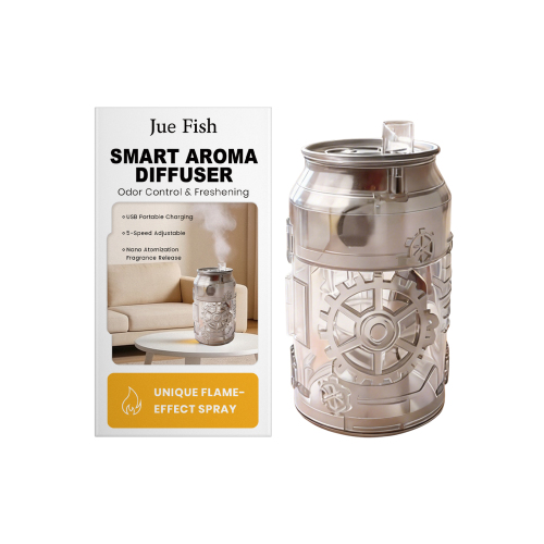 Jue Fish 易拉罐智能香薰机（透明黑）净化空气卧室清新持久香氛