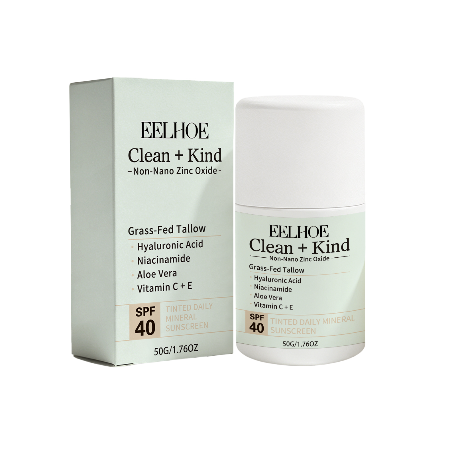 Tinted Daily Mineral Sunscreen，Lightweight Non-Greasy Sunscreen Whitening Moisturizing Sun Block Cream_voghion.com