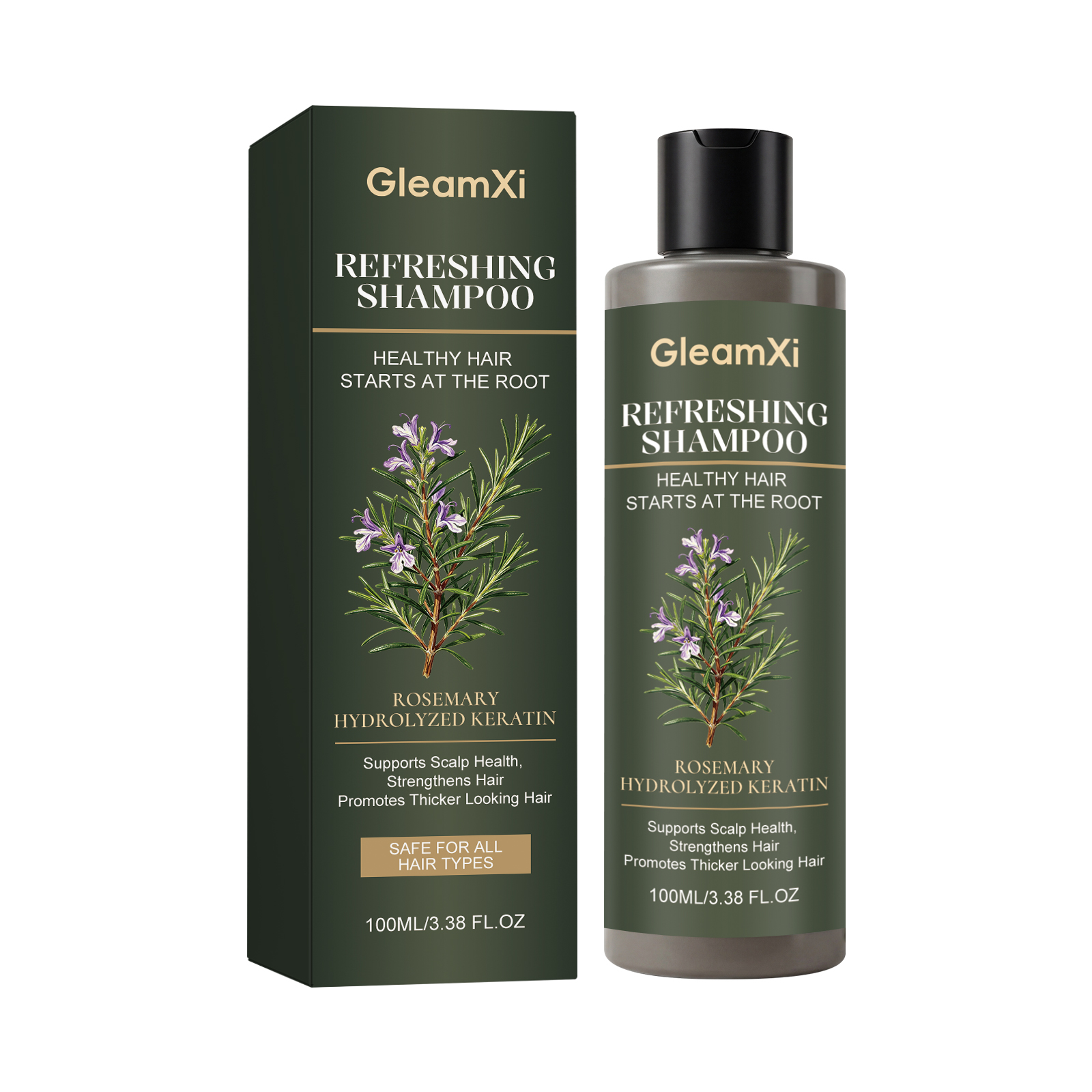 GleamXi 迷迭香焕亮洗发水 清爽控油柔顺毛躁发丝草本精粹洗发水