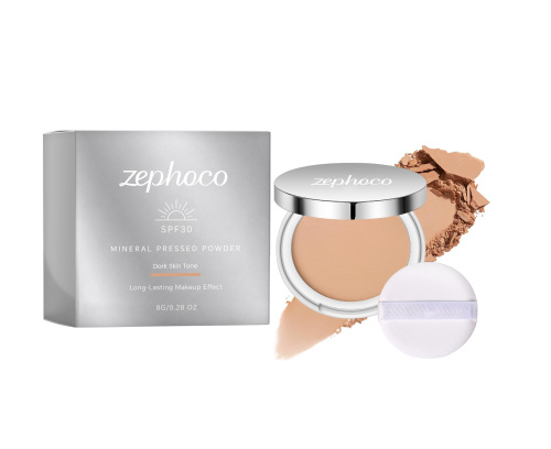 zephoco 持妆定妆粉饼(深肤色）粉质细腻控油定妆哑光雾面柔焦妆感