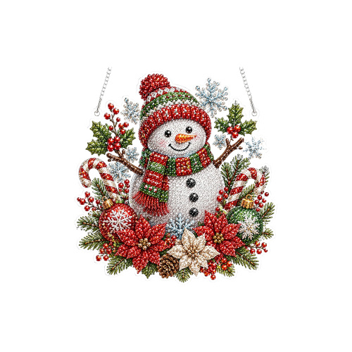 AMZ 万圣节钻石艺术悬挂套件-圣诞花帽雪人 万圣节圣诞节氛围装饰家居情人亲子互动DIY摆件