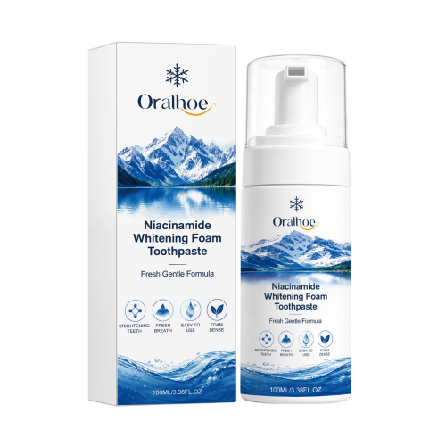 ORALHOE 烟酰胺亮白洁牙慕斯 绵密泡沫清爽薄荷按压控量日常护理慕斯