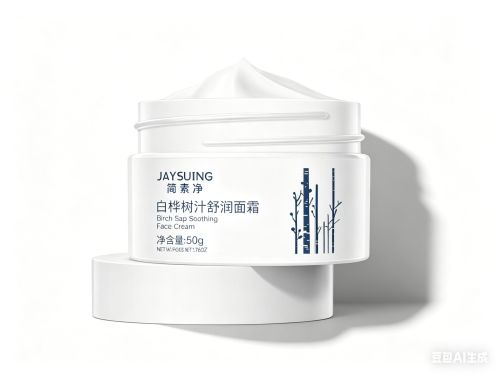 简素净JAYSUING白桦树汁舒润面霜印刷瓶（丝印）