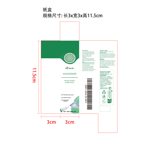 降糖缓解鼻喷剂纸盒