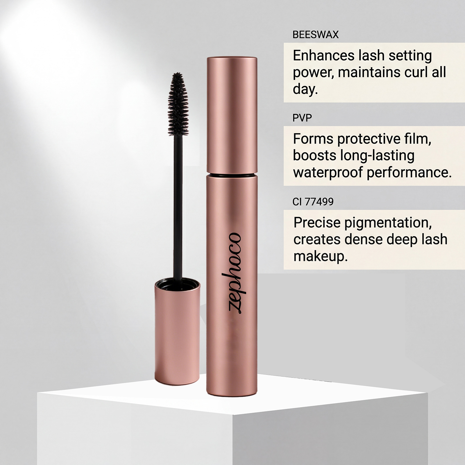 Zephoco Waterproof Mascara Black Long Lasting And Curled Lashes_voghion.com
