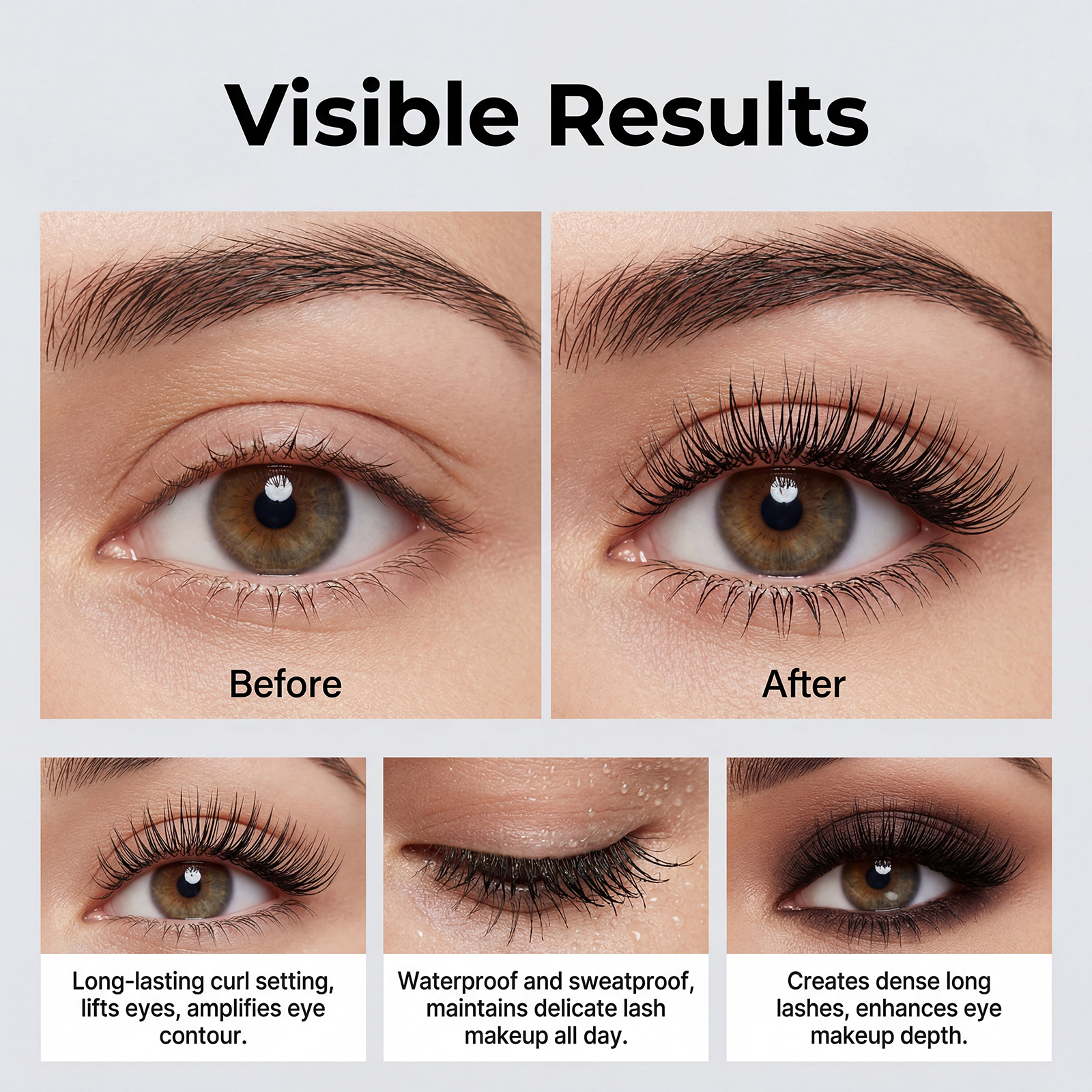 Zephoco Waterproof Mascara Black Long Lasting And Curled Lashes_voghion.com