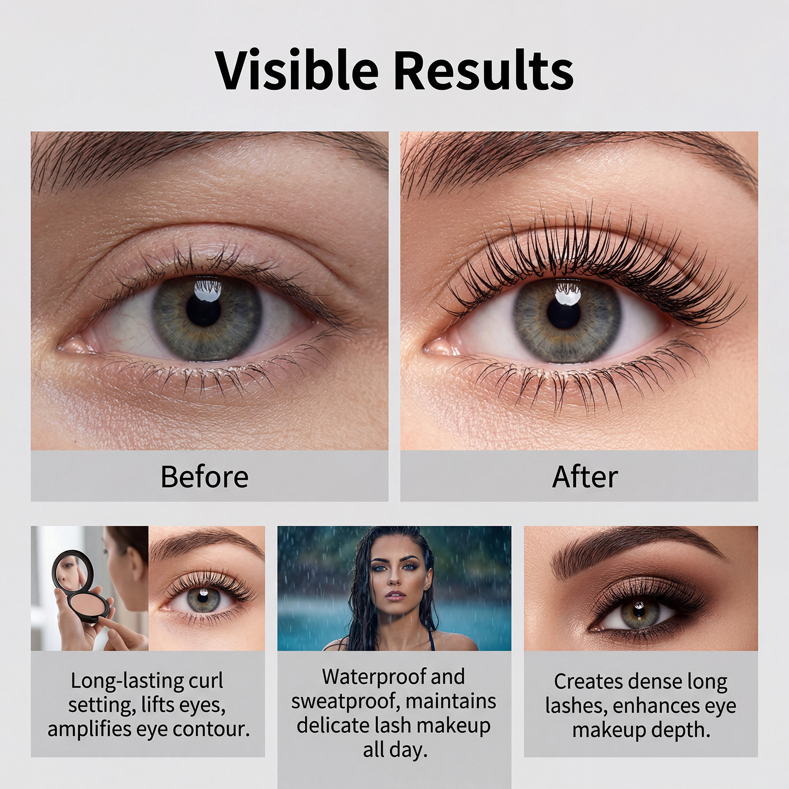 Zephoco mascara waterproof marron pour cils longs et courbes_voghion.com