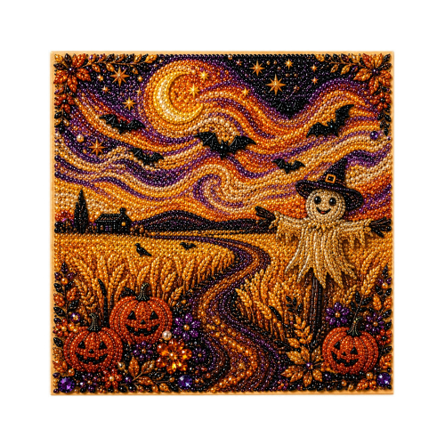 Dowmoo 珍珠万圣节壁画套装-星月夜稻草人 假日家庭DIY多款3D立体复古万圣壁画