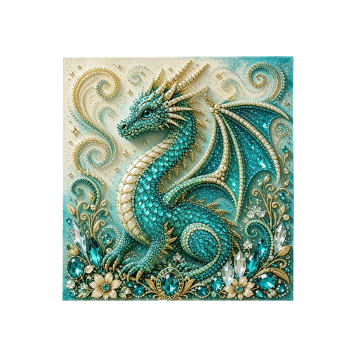 AMZ 龙钻艺术绘画套装-翠龙 DIY 手工点钻立体3D艺术氛围精美家居装饰用品