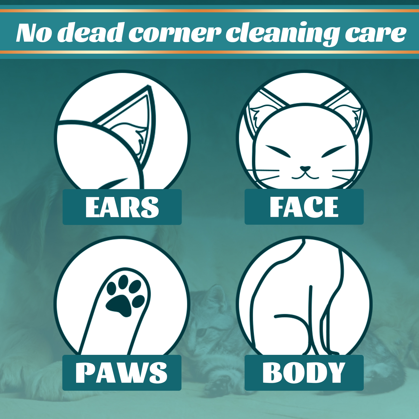 Pet Deodorising Cleaning Gloves For Dogs And Cats No Rinse Wipes_voghion.com