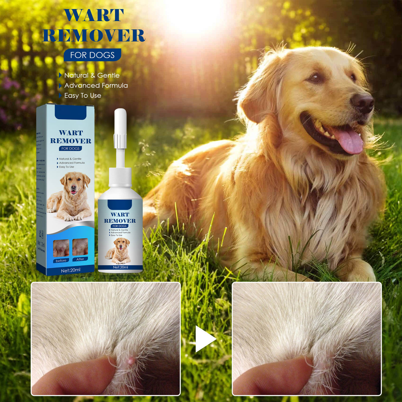 Solución limpiadora suave para verrugas de perros_voghion.com