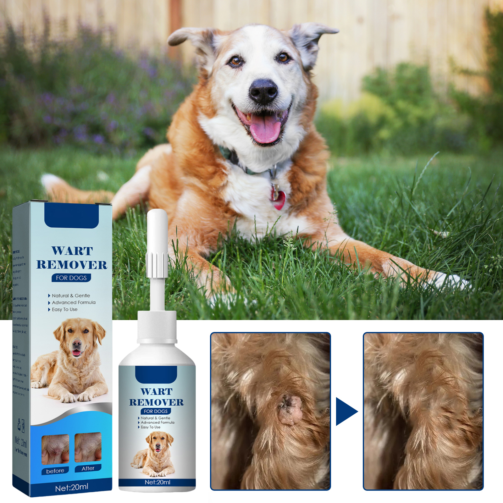 Solución limpiadora suave para verrugas de perros_voghion.com