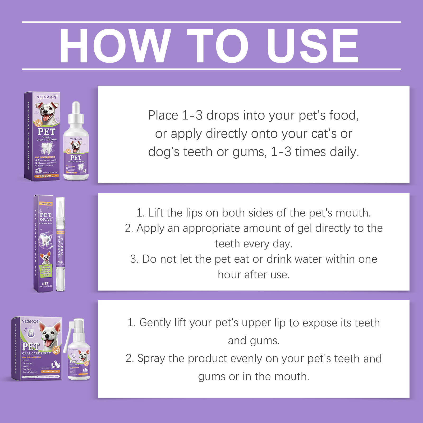 Munvårdsspray för hundar och katter för fräsch andedräkt_voghion.com