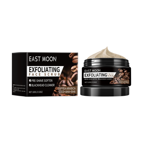 East Moon 咖啡面部磨砂膏 男士面部胡须清洁毛孔清爽舒适洁净膏