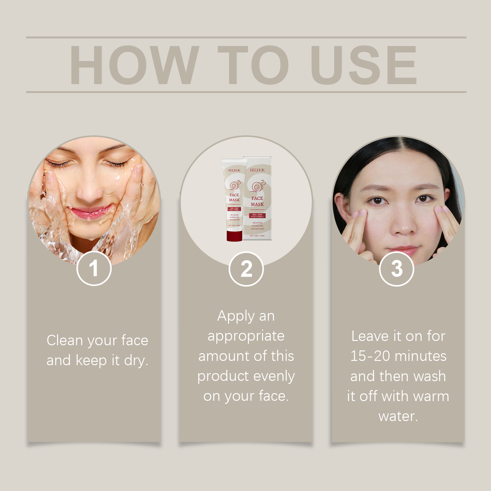 EELHOE Snail Vitamin C Smear Mask, Gently Hydrating, Firming, Hydrating And Purifying Pore-Clearing Facial_voghion.com