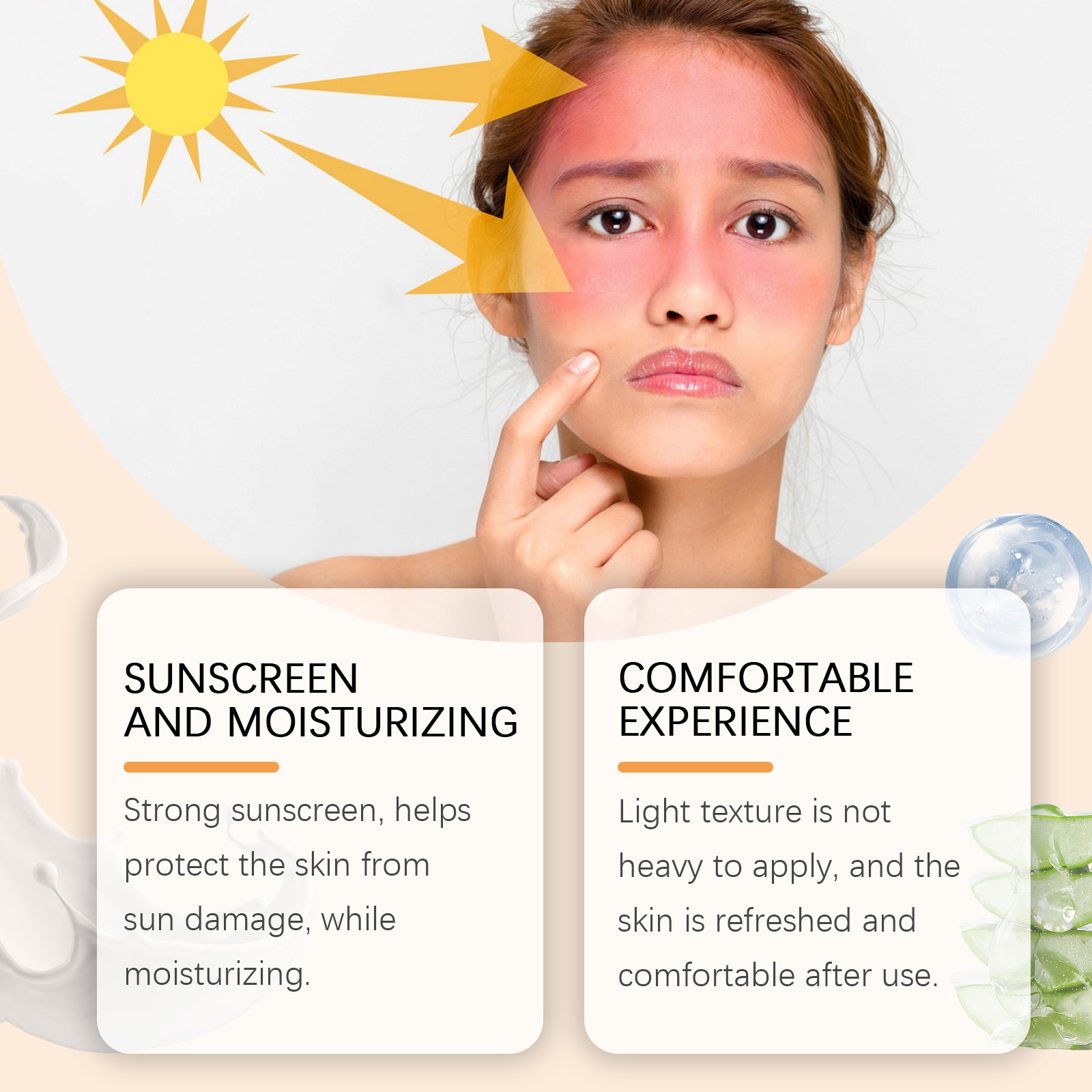 EELHOE Protective Brightening Body Lotion, Uv Protection Mild Moisturizing Light Refreshing Niacinamide Composition_voghion.com