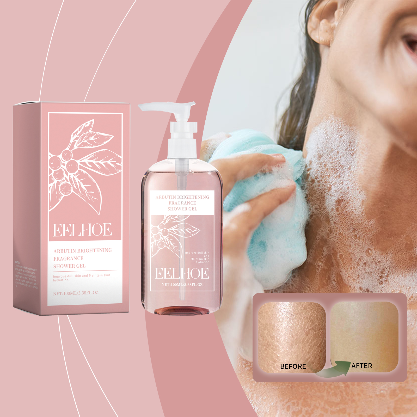eelhoe-arbutin-shower-gel-fragrance-fresh-and-gentle-clean-skin-exfoliating-nourishing-skin-care-shower-gel