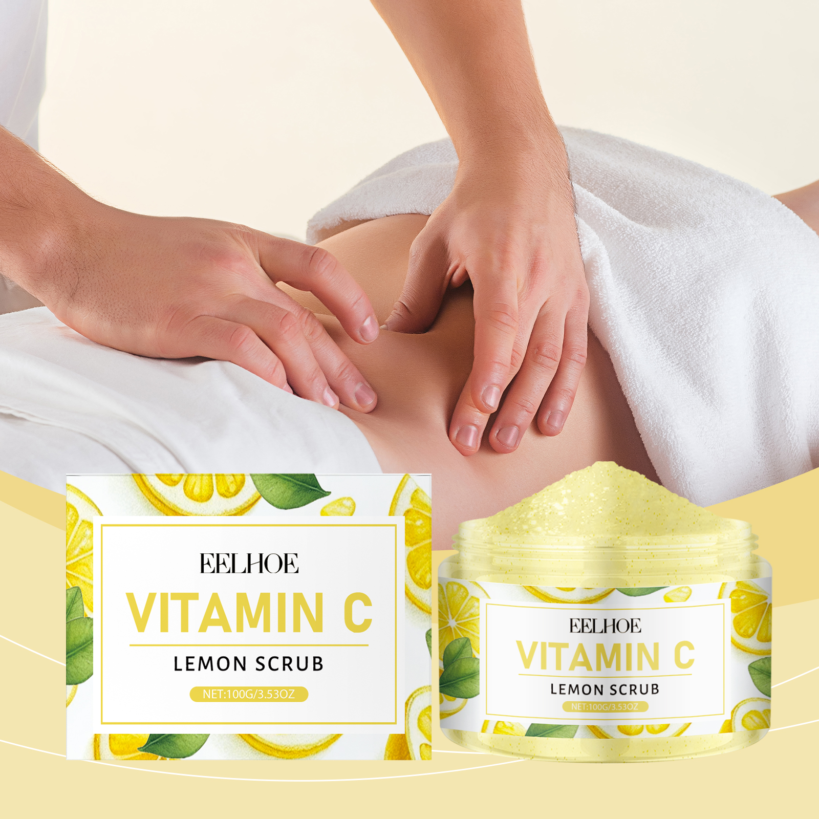 EELHOE Lemon Exfoliating Scrub, Cleansing Soft Firming Nourishing Moisturizing Body Moisturizing Scrub_voghion.com