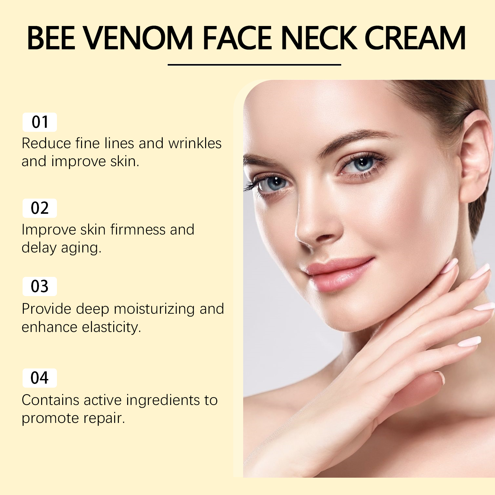 EELHOE Bee Venom Anti-Wrinkle Face And Neck Cream Gently Hydrates And Moisturizes The Body And Skin To Relieve Discomfort_voghion.com