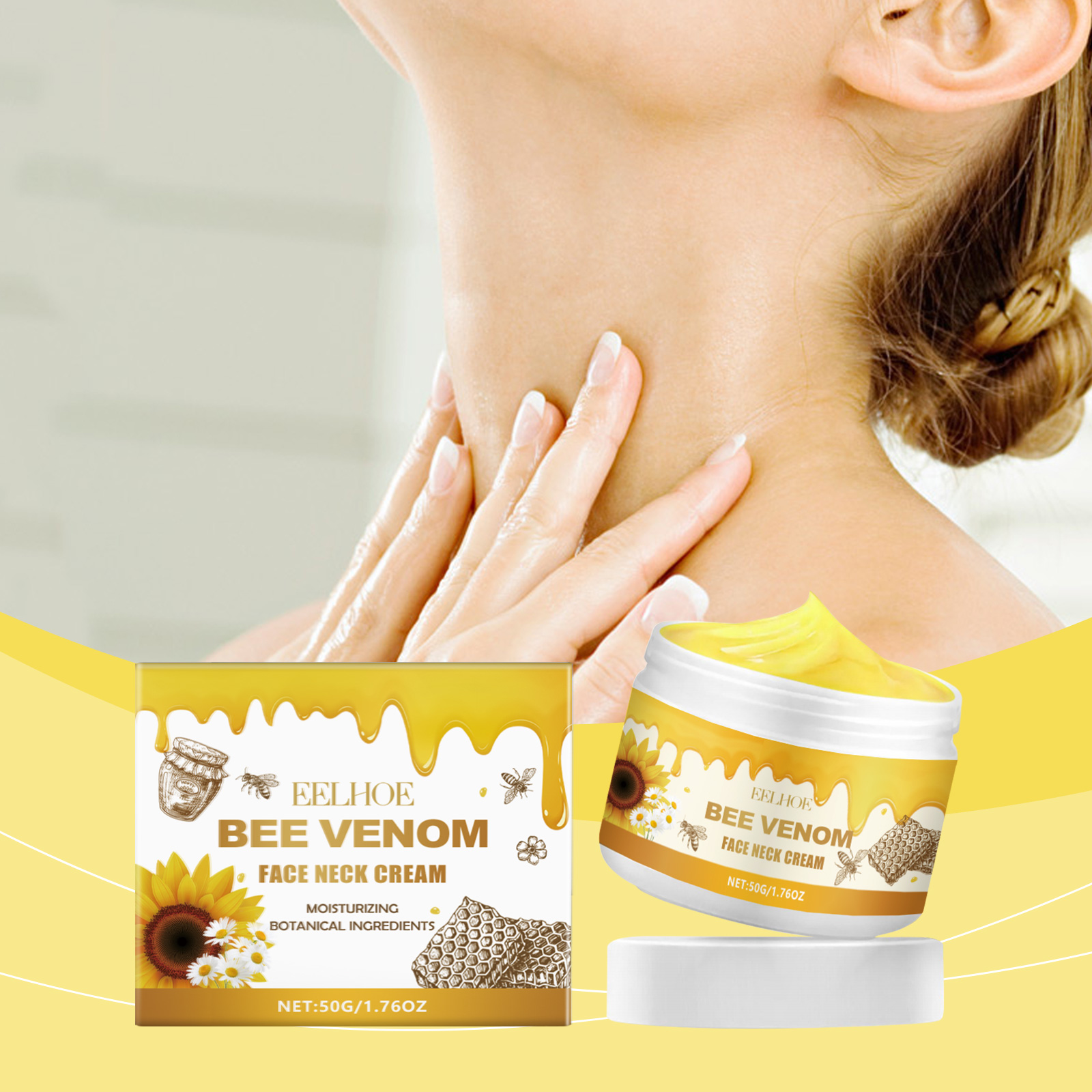 EELHOE Bee Venom Anti-Wrinkle Face And Neck Cream Gently Hydrates And Moisturizes The Body And Skin To Relieve Discomfort_voghion.com