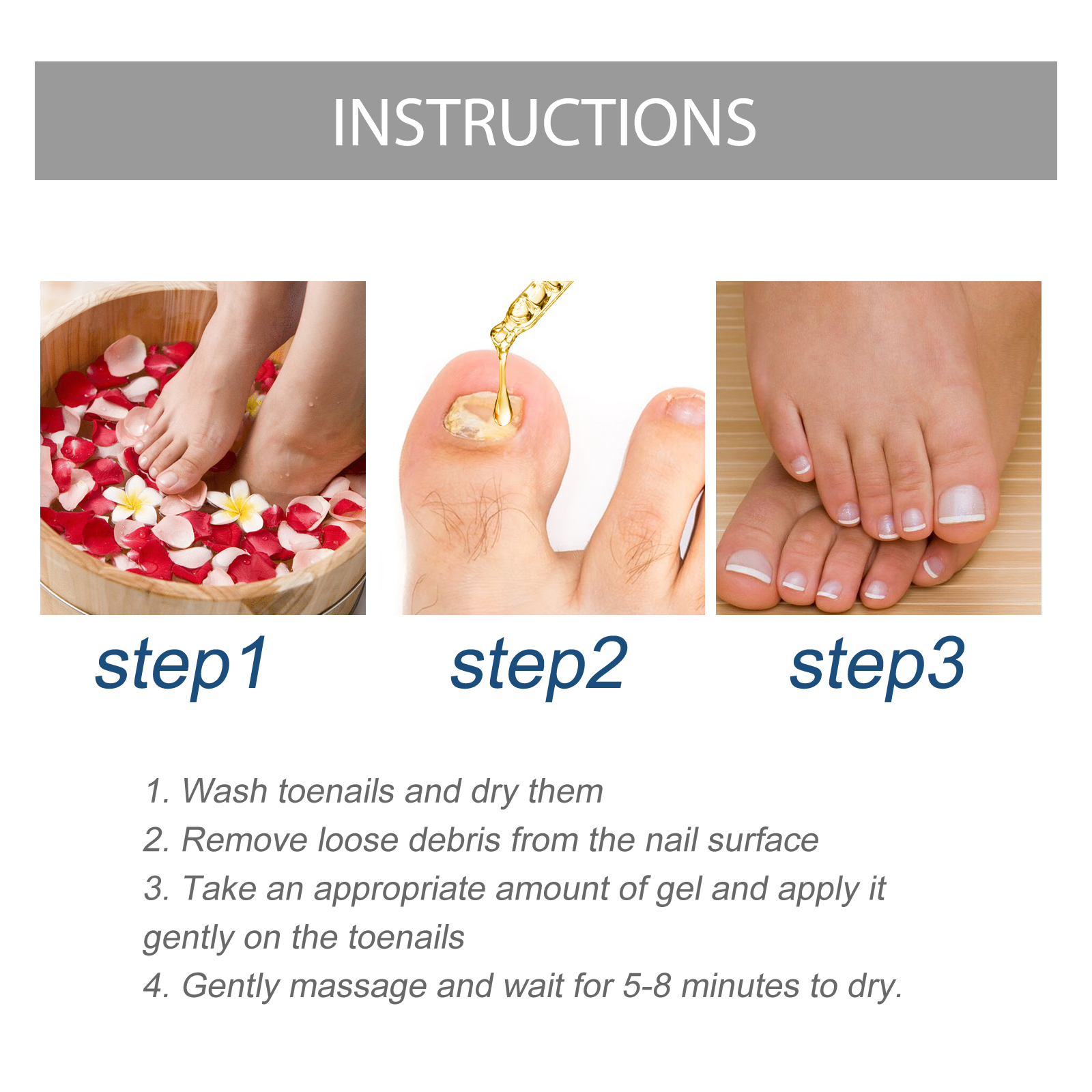 EELHOE Toenail Care Gel, Hand And Foot Nails Yellow Thickening Gray Nail Soft Nail Shine Care Gel 3