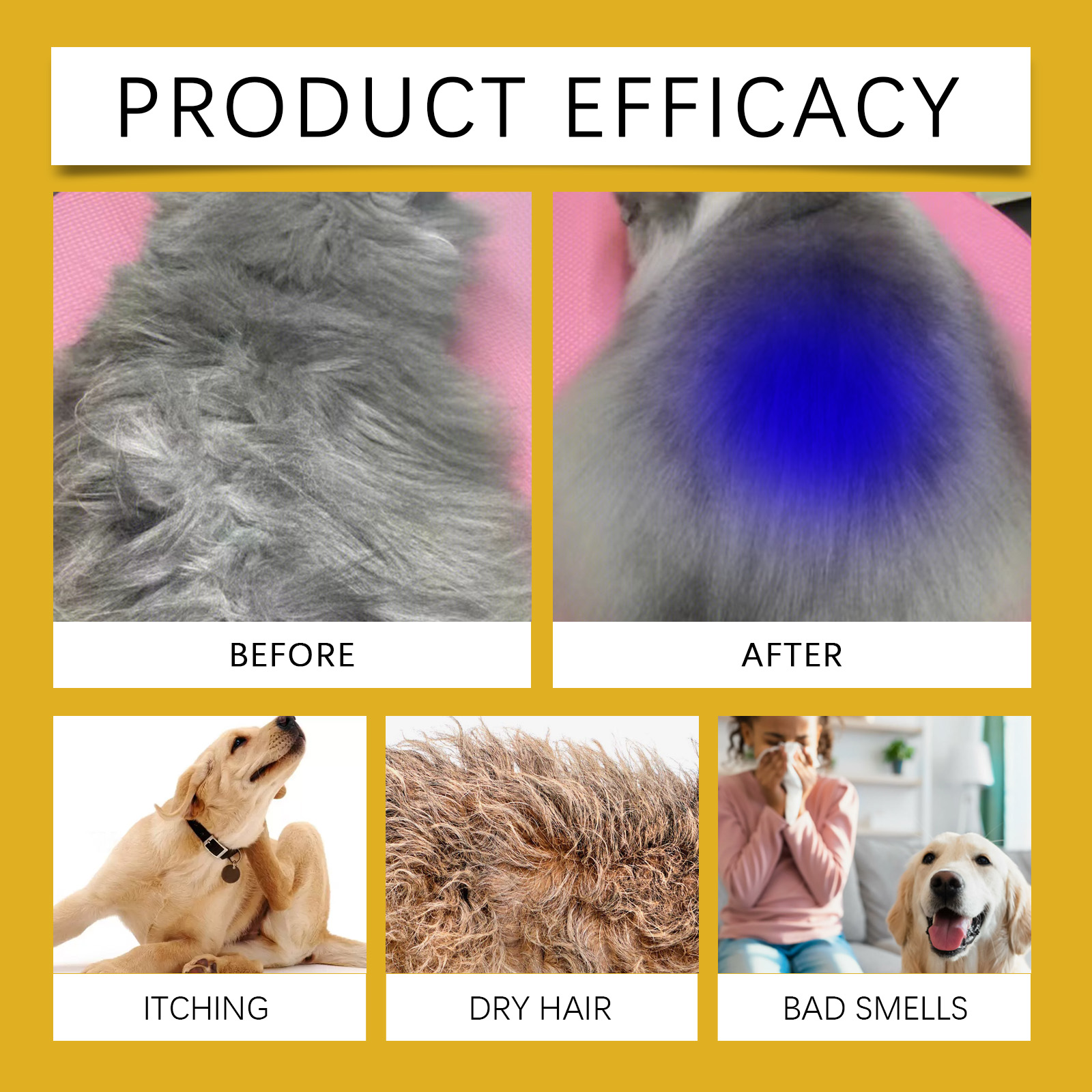 Blauwe kleurstof voor honden en katten haarverzorging_voghion.com