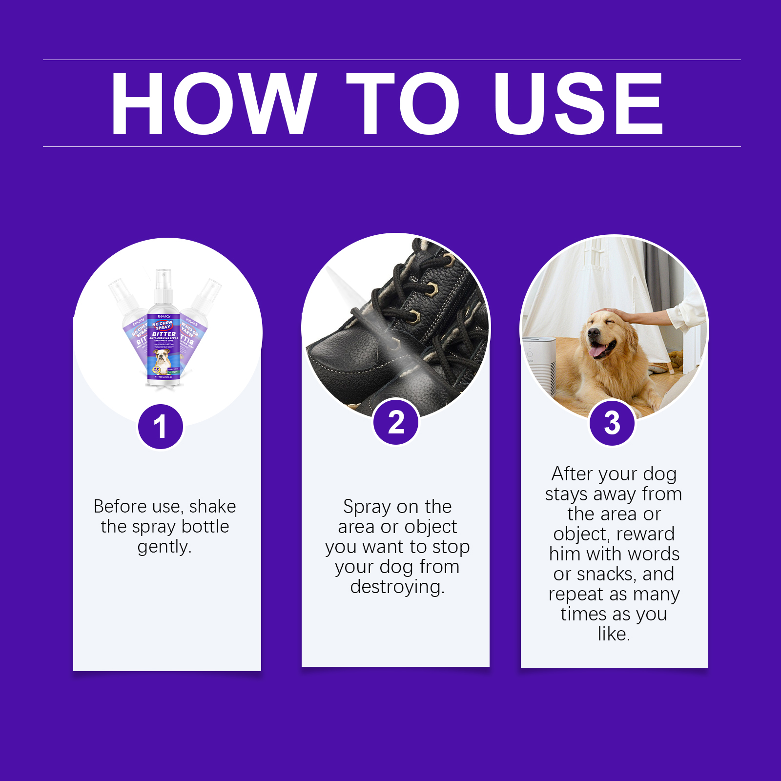 EelJoy Pet Anti-Bite Chew Anti-Lick Bitter Behavior Training Dog Deterrent Spray_voghion.com