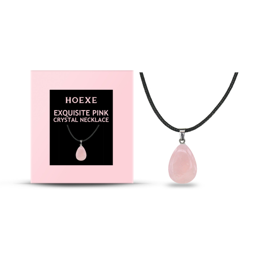 Hoexe 精美粉水晶项链 轻奢小众ins简约风日常百搭锁骨链温柔气质