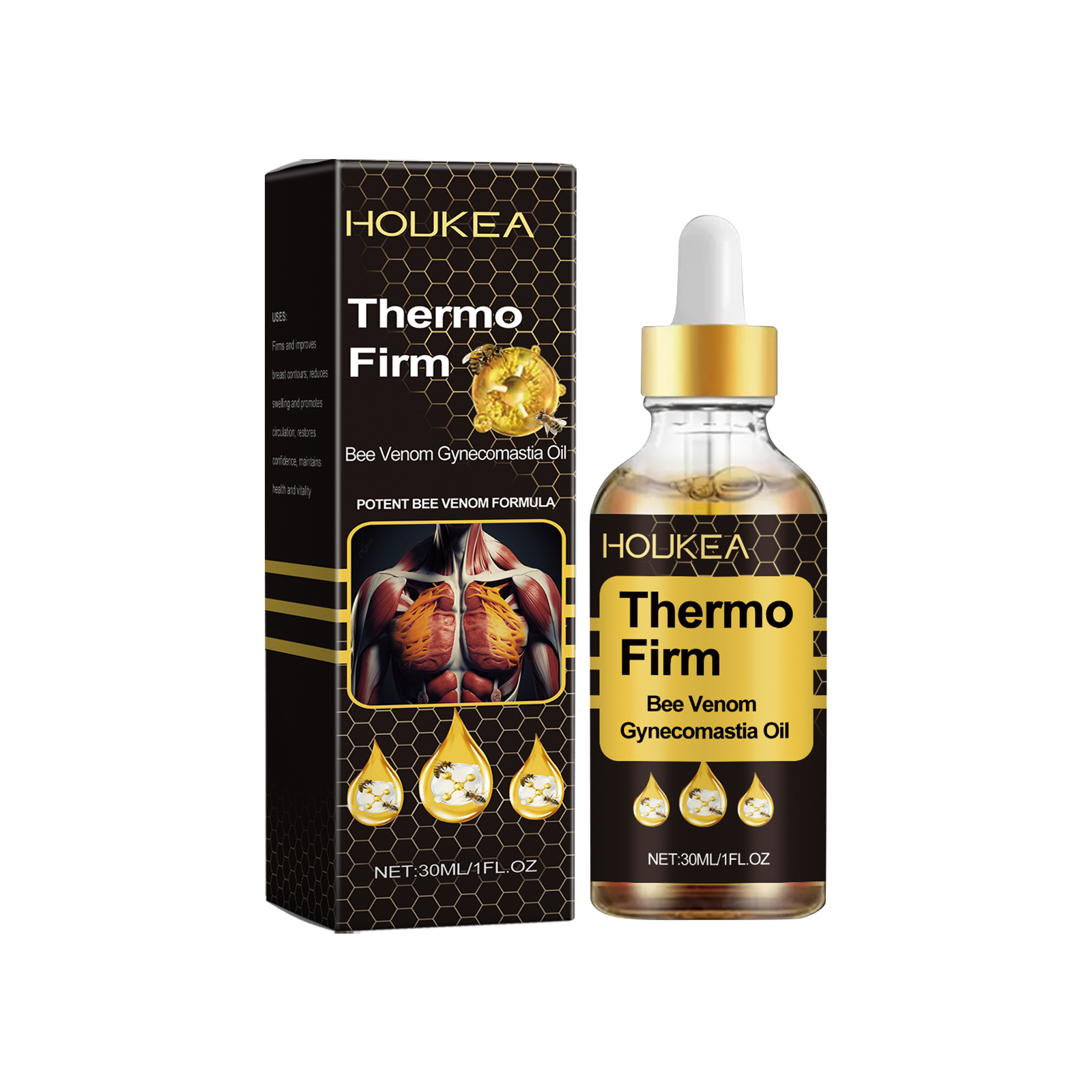 Bee Venom Chest Firming & Contouring Oil for Men Massage Treatment