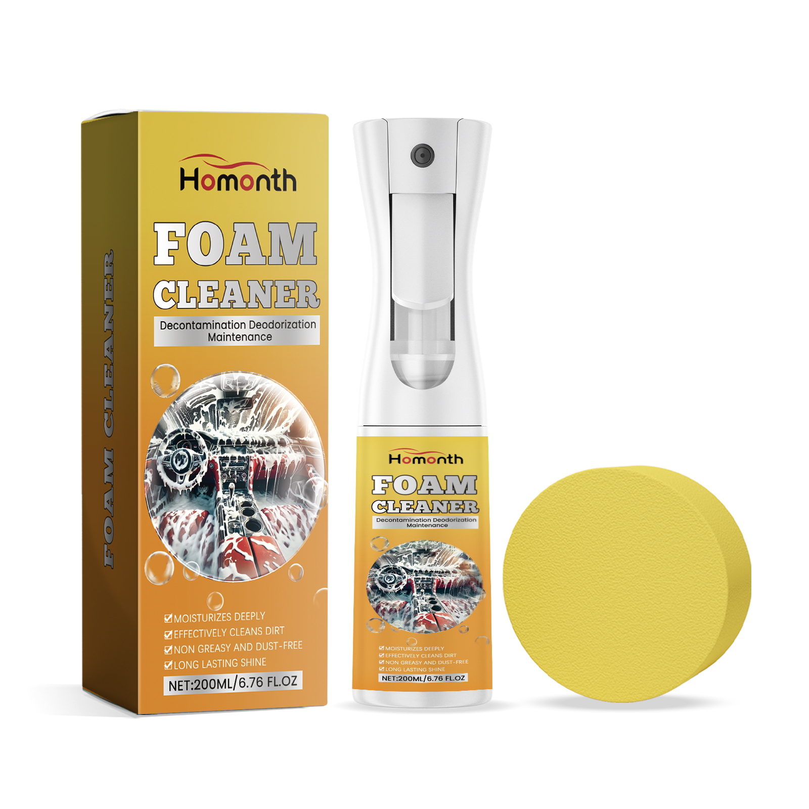 Homonth Automotive Multi-Purpose Foam Cleaner Interior Maintenance Antifouling Waterproof Maintenance Cleaning Foam_voghion.com