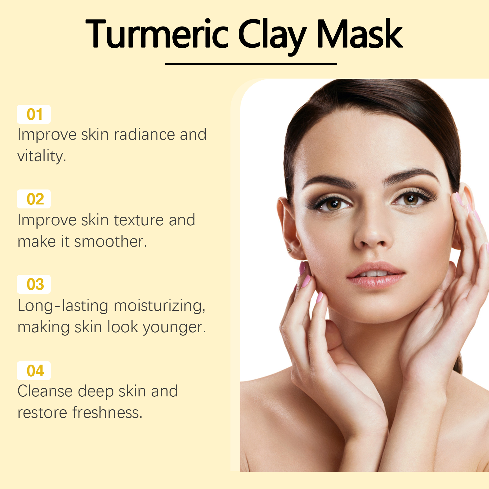 Hoygi Turmeric Mud Film Gently Cleans Skin Pores, Moisturizes Skin Care, Moisturizes Moisture, Locks Water And Moistens Soft Mud Film_voghion.com