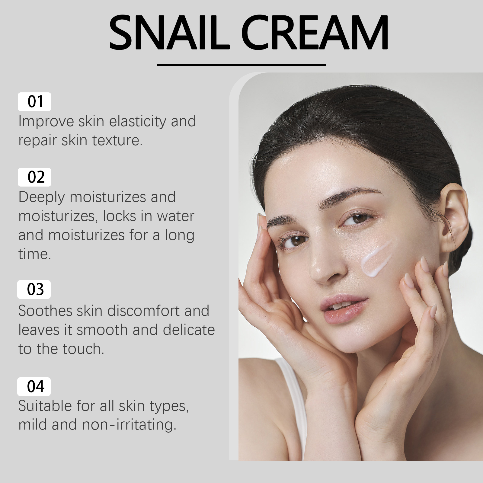Hoygi Snail Moisturizing Cream Hydrates And Moisturizes Facial Skin With Snail Nourishing And Firming Moisturizing Cream_voghion.com