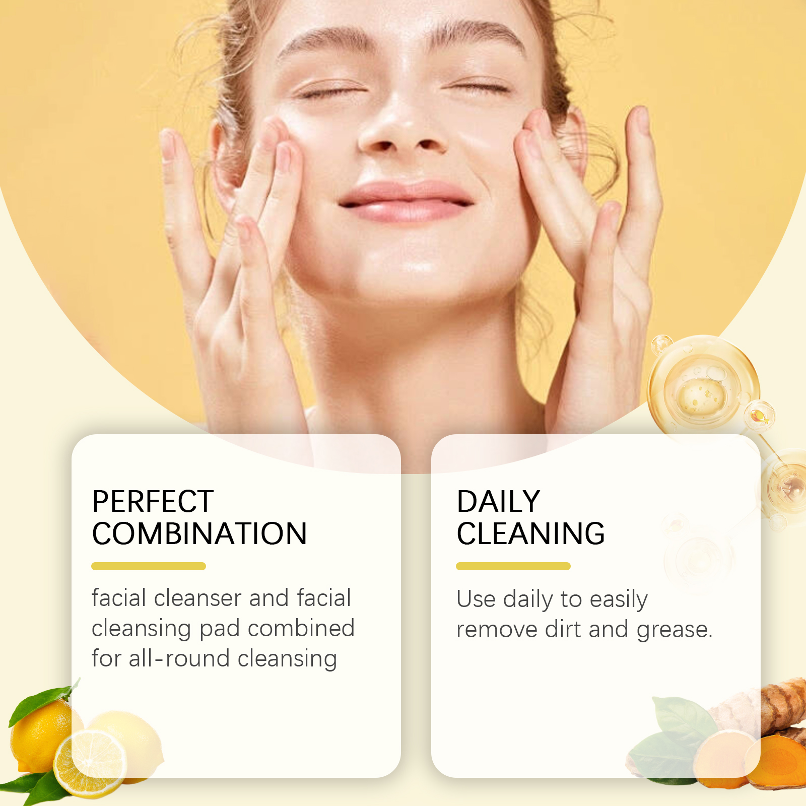 Hoygi Turmeric Tender Cleansing Set Gently Cleanses Facial Skin And Improves Skin Quality_voghion.com