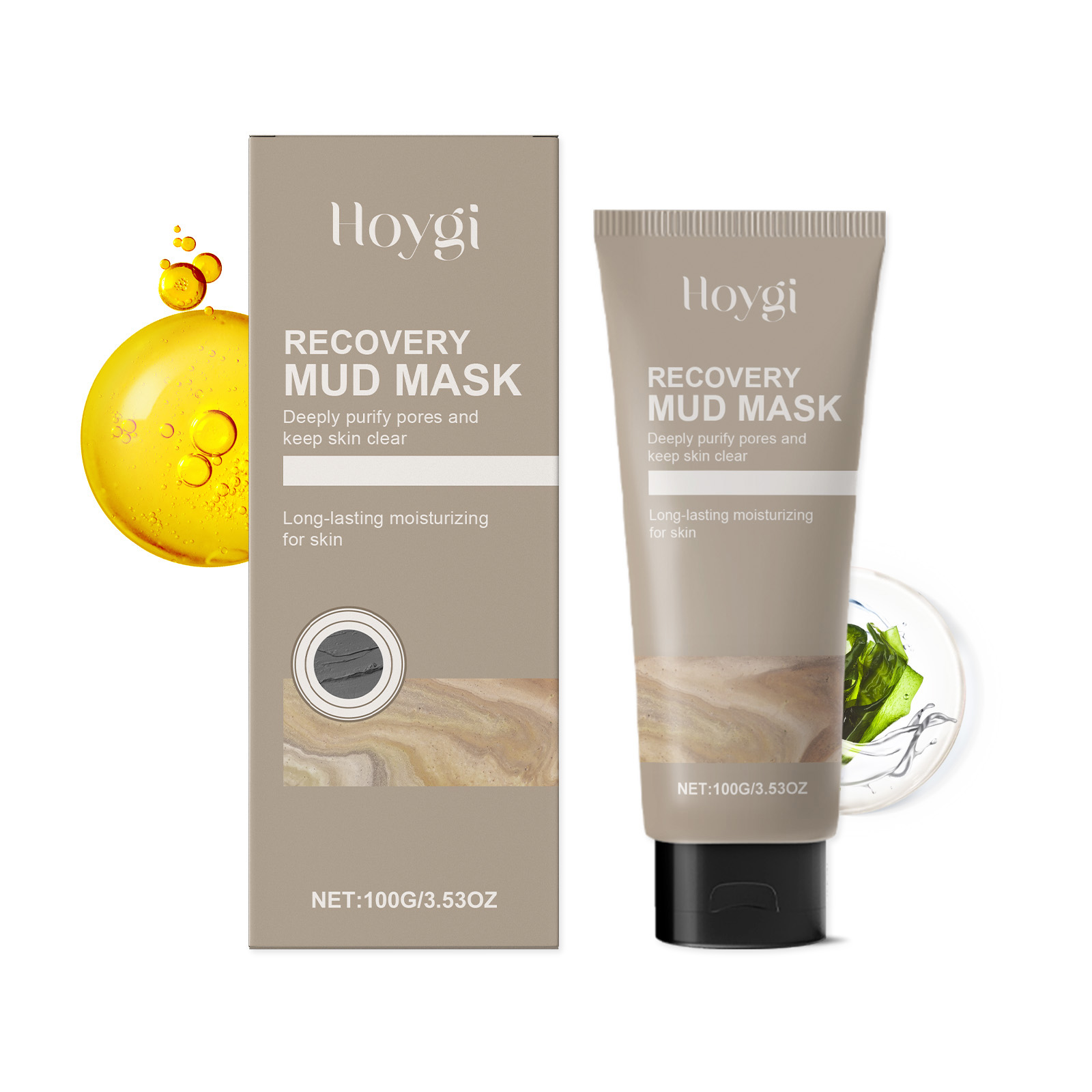 Hoygi Cleansing Mud Mask Gently Cleans Blackheads, Non-Greasy And Delicate Pores, Hydrates And Moisturizes The Facial Mask_voghion.com