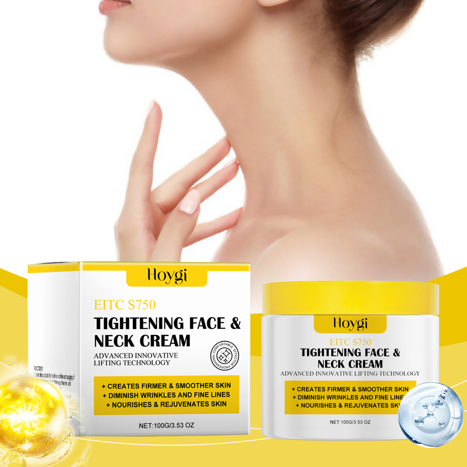 Hoygi Neck Care Cream Face And Neck Dual Effect Moisturizing And Gentle Moisturizing Cream Brightening Skin_voghion.com