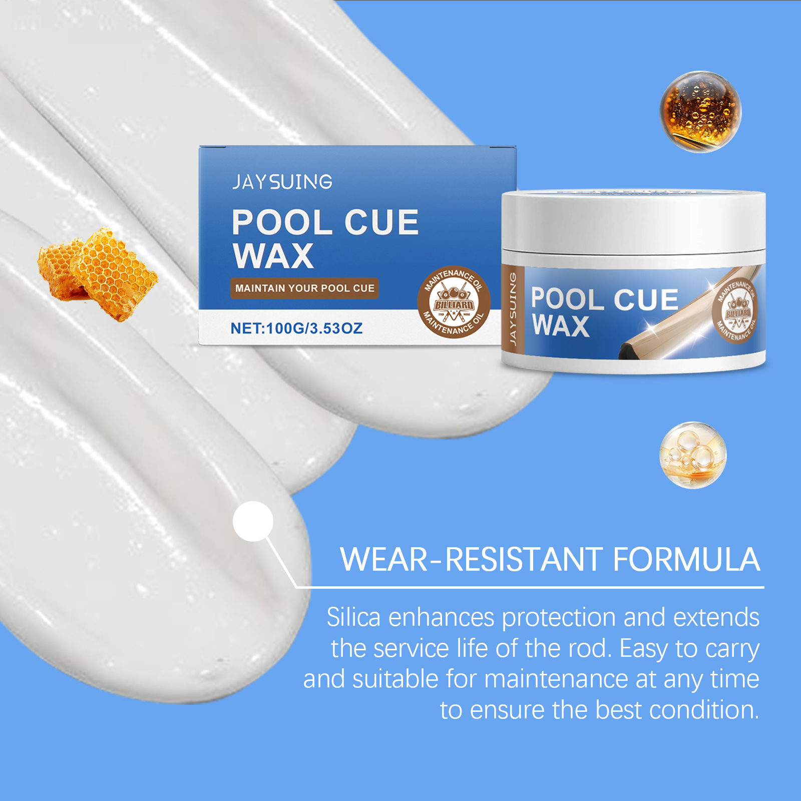 Jaysuing Billiard Stick Maintenance Cream, Wooden Shaft Maintenance And Renovation Daily Billiard Stick Cleaning Care Cream_maomaolike.com