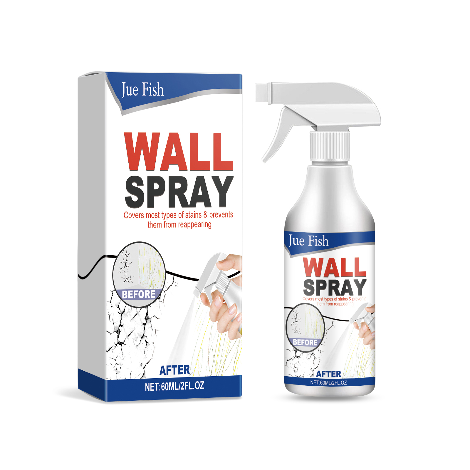 Jue-Fish Wall Repair Spray Paint: Instant Coverage, Refreshes Walls