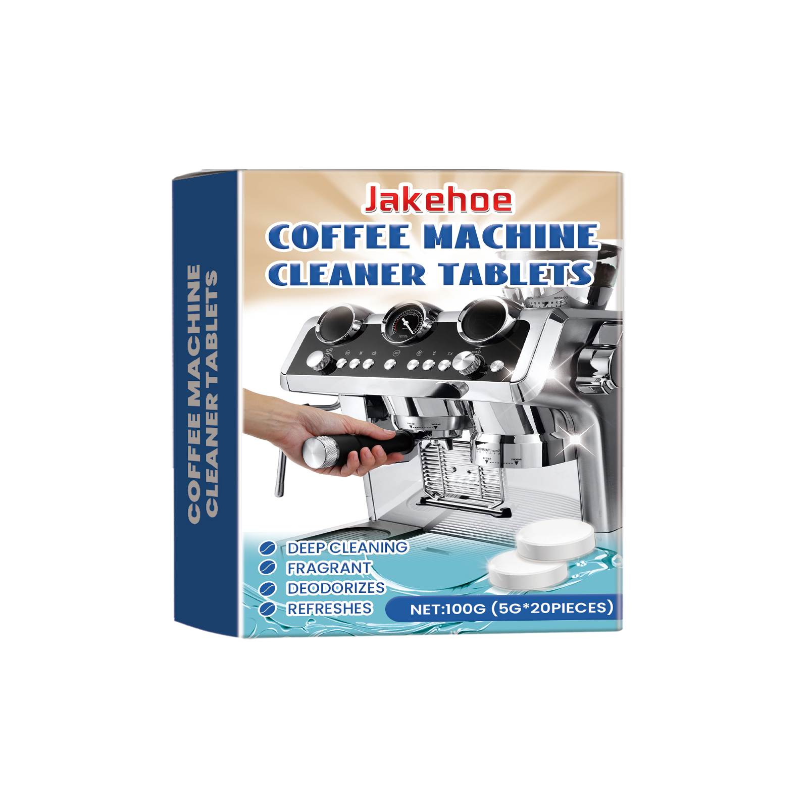 Jakehoe Coffee Machine Descaling Cleaning Tablets, Dirt And Oil Stains Clean Keep Kitchen Equipment Sanitary Effervescent Tablets_voghion.com