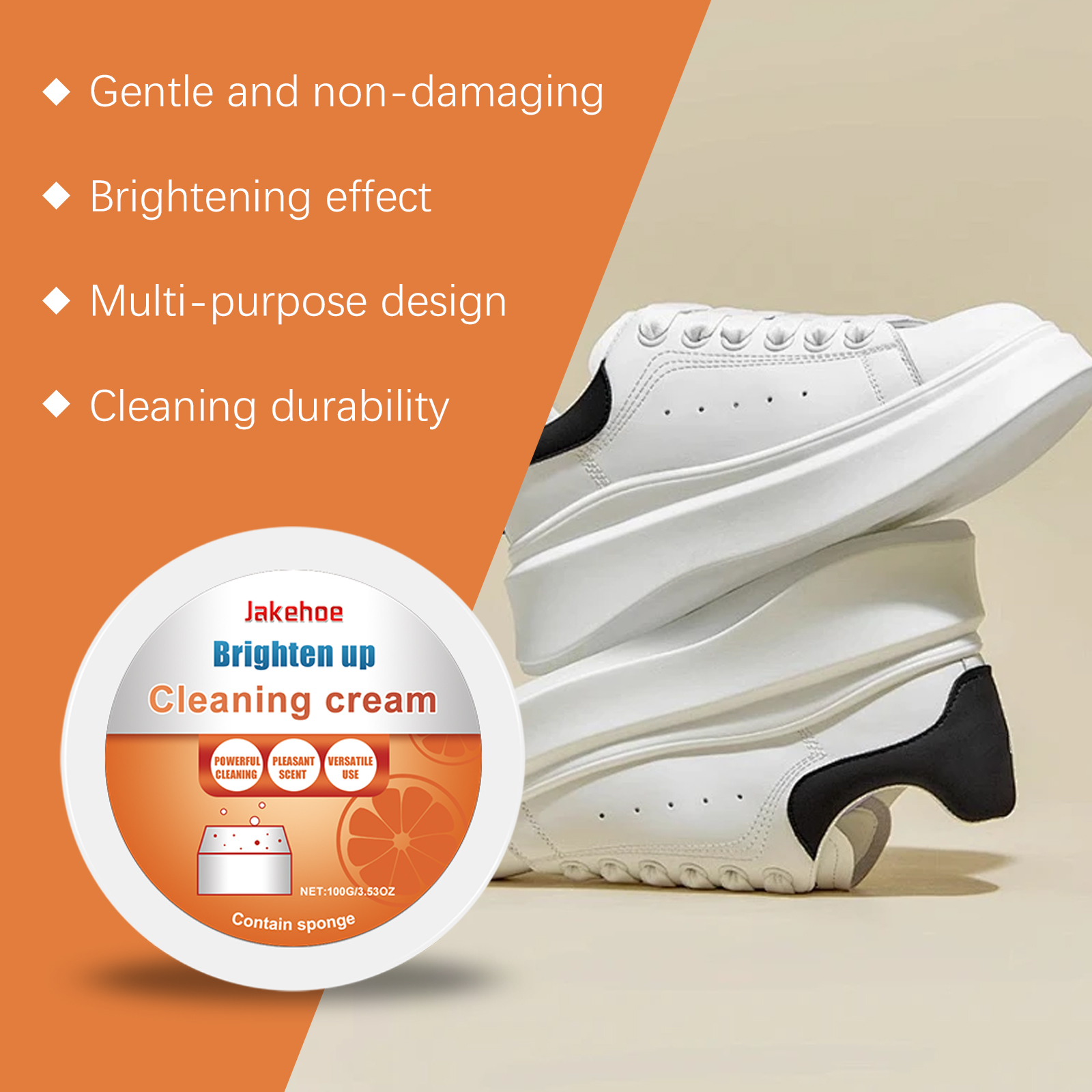 Jakehoe Whitening Cleaning Cream Multi-Functional Cleaning Cream Kitchen Range Hood Living Room Toilet Decontamination Remove Stains_voghion.com